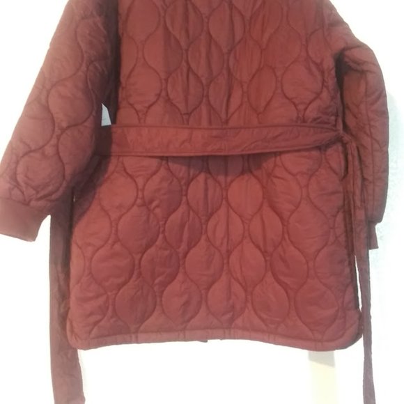 Time and Tru women's XL (16-18) Rustic Plum Onion Belted Barn Coat - Picture 6 of 11